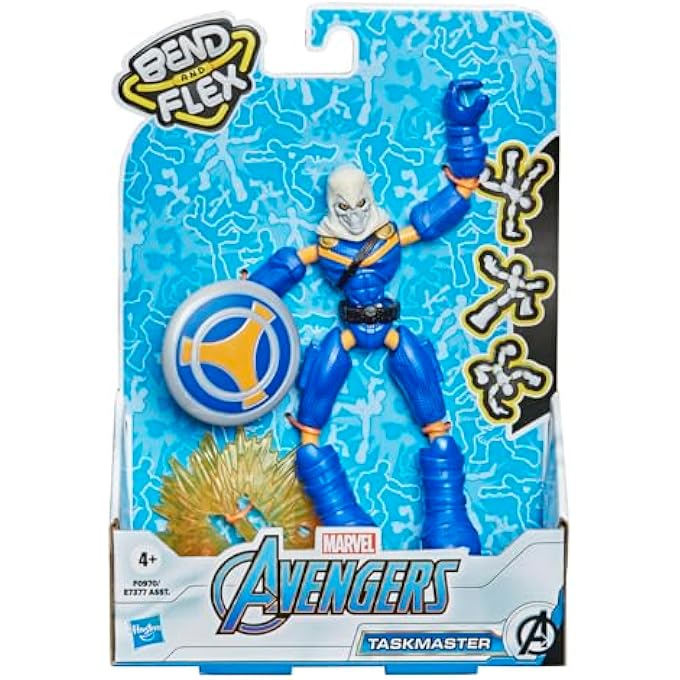 Bandai MARVEL BEND AND FLEX ACTION FIGURE TOY, 6-INCH FLEXIBLE TASKMASTER, INCLUDES ACCESSORY, AGES 4 AND UP - Image 3